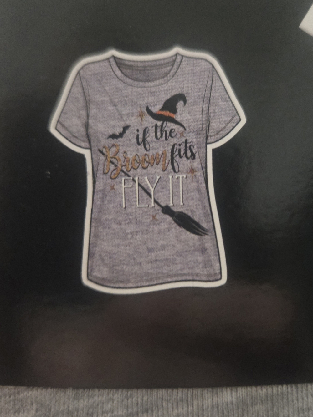 Bobbie Brooks Ladies Gray Halloween Graphic Tee